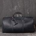 Vintage Full Grain Leather Travel Bag with Shoes Compartment, Large Overnight Travel Duffel for Men