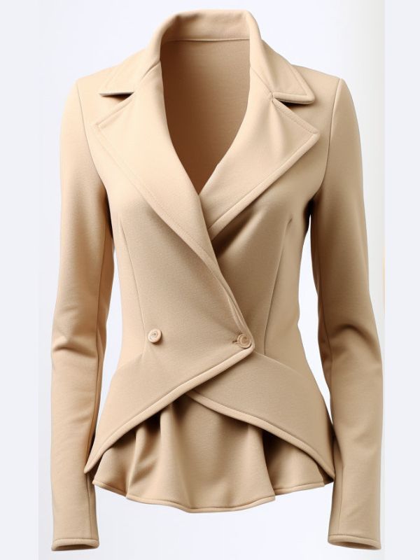 Women Cotton Beige Jacket