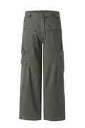 Olive Green Men's Wide Leg Cargo Utility Pants