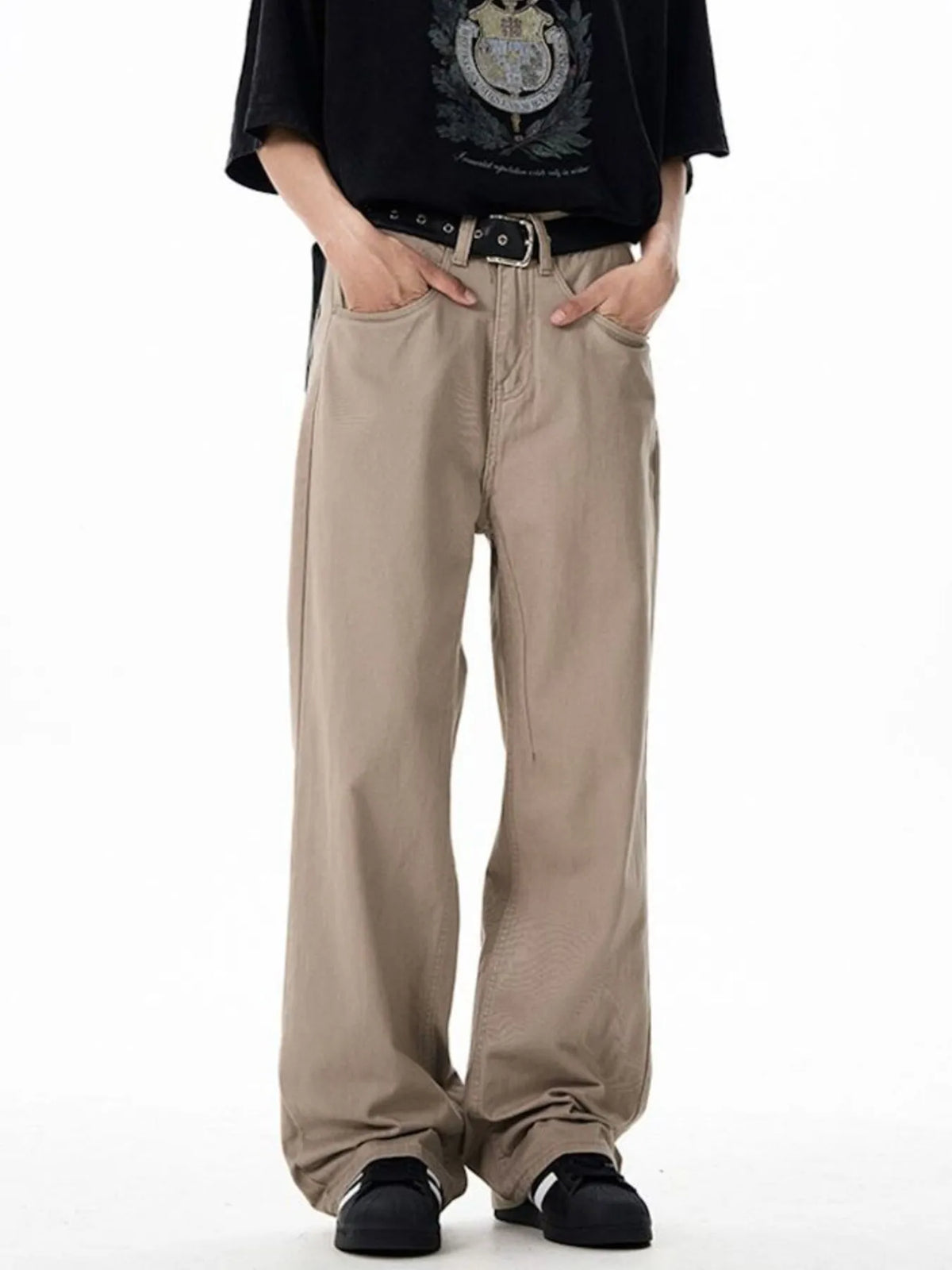Men's Washed Wide-Leg Cargo Pants